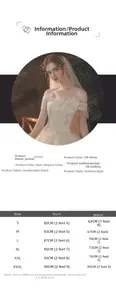 Tableau des tailles détaillé pour robe de mariée étoilée de la taille S à XXXL