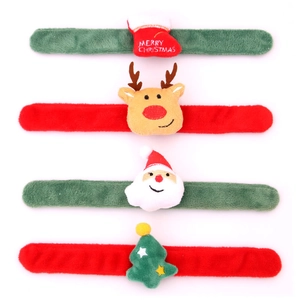 Set di bracciali a scatto natalizi con Babbo Natale, renna e albero in peluche