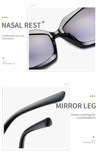 Close-up of comfortable nose pads and ergonomic temple design of butterfly frame sunglasses