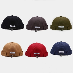 Docker Hat Randlose Kappe Baumwolle Canvas Verstellbarer Kordelzug Streetwear Retro Hip Hop Miki Hat Herren Damen