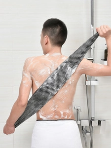 Exfoliating back scrubber for shower with mesh texture for deep skin cleaning