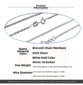 Macro view of S925 sterling silver chain showing ITALY S925 hallmark and size details