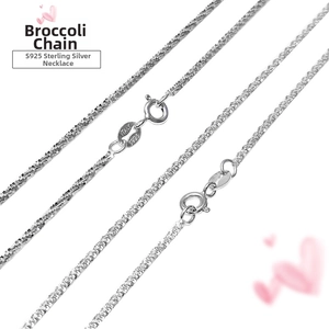 Detail view of S925 sterling silver popcorn chain with lobster clasp and ITALY hallmark