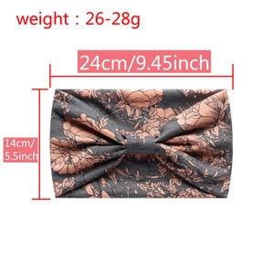 Bandeau élastique bohème gris foncé avec motif d'impression florale rose réaliste