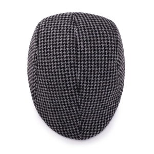 Retro houndstooth pattern newsboy cap made of thick wool for middle-aged men and women