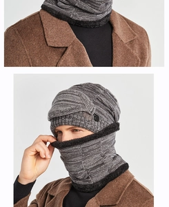 Detailed knit texture and soft fleece lining of the winter hat and scarf set