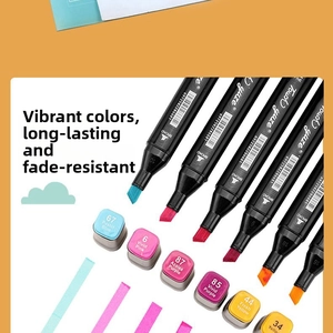 Dual-tip markers with broad nib and vibrant colors for artistic drawing and professional coloring