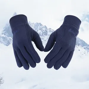 Gants Hiver Polaire Chaud Coupe-Vent Épais Écran Tactile Extérieur Cyclisme Randonnée Unisexe Brodé