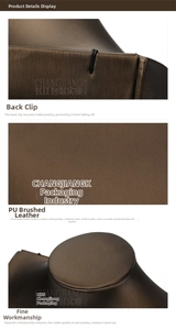 Detail of premium brushed brown PU leather neck bust with secure back clip for necklace display