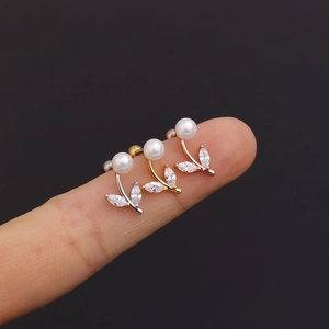 Elegant floral pearl earrings in silver, gold, and rose gold finishes for women