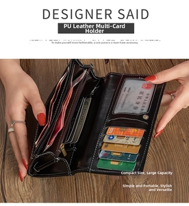 Close-up of internal slots with multiple card holders and a gold zipper pocket