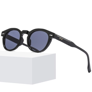 Retro Round Sunglasses For Women Men UV400 Protection PC Frame AC Lens Classic Rivet Fashion Anti Blue Light Eyeglasses
