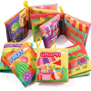 Infant Soft Cloth Books Early Education Sensory Toys Crinkle Paper Tear Resistant Washable Alphabet Number Fruit Shape