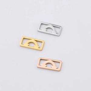 Polished stainless steel cloud cutout pendants in silver, gold, and rose gold finishes