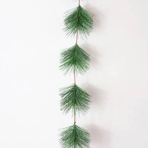 Artificial Pine Needle Garland Green PVC Realistic Branches Flexible Wire Christmas Festive Home DIY Decor Craft