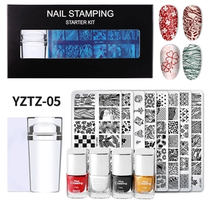 Professional Nail Stamping Manicure Tools With Stainless Steel Plates Transparent Stamper Scraper For DIY Art Decoration