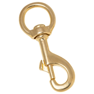 Polished brass swivel snap hook with spring closure for bags and leather DIY crafts