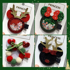 Weihnachts Rentier Geweih Haarspangen Plüsch Schleife Pailletten Glocke Festival Party Haarnadeln Süße Accessoires Für Mädchen