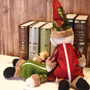 Christmas plush dolls with sequin hats and back zippers for candy storage