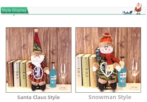 Festive Santa and Snowman sequined bottle covers for Christmas table decoration