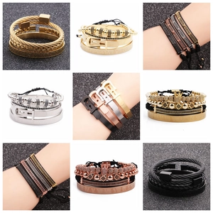 Detail view of 4mm copper bead bracelets featuring pavé crystals and Roman numerals