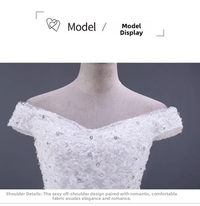 Dettaglio sposa con spalle scoperte e pizzo ricamato a fiori bianchi molto intricato