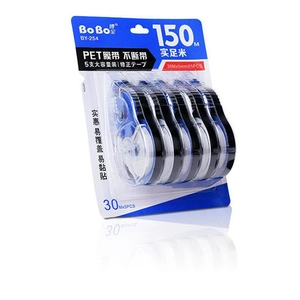 Bulk 5-pack large capacity correction tape with 150m total length and PET film core