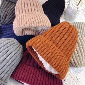 Winter Beanie Hat Acrylic Fleece Lined Ribbed Knit Warm Thermal Outdoor Cuffed Slouchy For Men Women