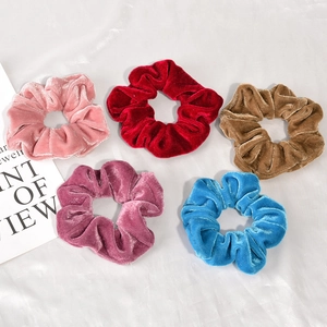 Velvet hair scrunchies set solid color elastic hair ties soft ponytail hair accessories for women.