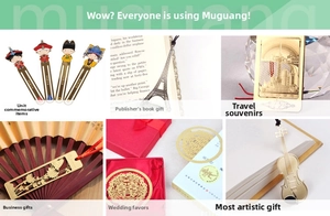 Detailed views of diverse hollow metal bookmarks featuring artistic cultural designs