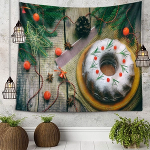 Christmas Tapestry Polyester Wall Hanging Backdrop Holiday Decor For Dorm Bedroom Living Room Festive Home Ornament