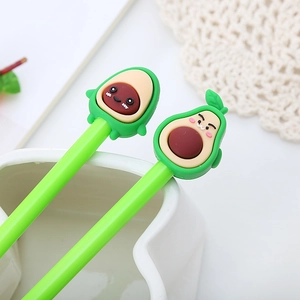 Penne neutre creative a forma di avocado in verde e marrone per gli studenti