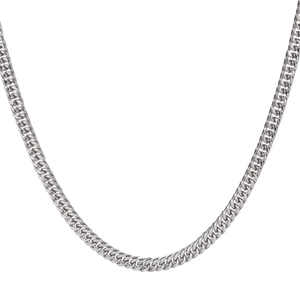 Minimalist silver curb chain titanium steel bracelet for men with polished punk style finish