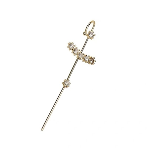 Elegant gold wrap earrings with sparkling zircon crystals for a trendy ear cuff look