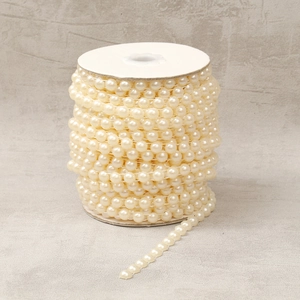 Creamy white 3-20mm ABS half round faux pearl string on spool for DIY wedding decor