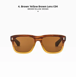 Detail of vintage gradient brown and yellow sunglasses frames with silver rivets