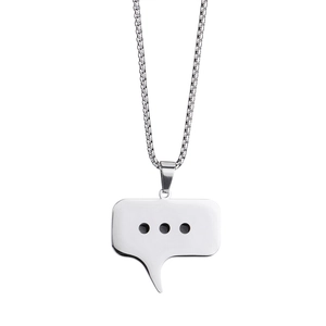 Chat Bubble Anhänger Halskette Edelstahl Auslassungspunkte Poliert Spiegel Minimalistisch Hip Hop Schmuck