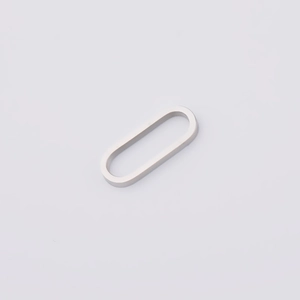 Polished silver oval egg-shaped titanium steel earring hoop for DIY jewelry making