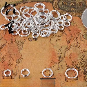 Detailansicht der 4mm bis 7mm silbernen Spaltringe für DIY-Schmuckzubehör-Verbinder
