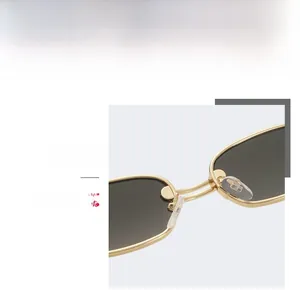 Detailed macro view of gold metal frames with soft silicone nose pads on sunglasses
