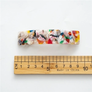 Elegant 10cm acetate hair clip with floral texture and spring clasp for women hair styling