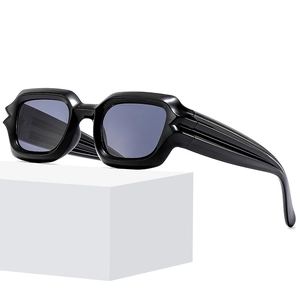 Fashion Square Sunglasses UV400 Protection PC Frame AC Lens Punk Style Geometric Thick Frame For Outdoor Travel