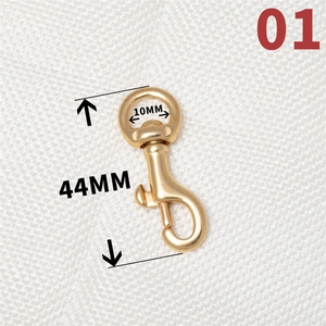 Solid brass swivel lobster clasp with 44mm length and 10mm inner diameter dimension
