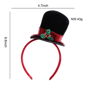 Christmas headband detail showing 8.6x4.7 inch dimensions and 43g lightweight specs