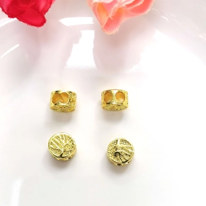 18k gold plated tree of life beads for DIY jewelry making for bracelets and necklaces