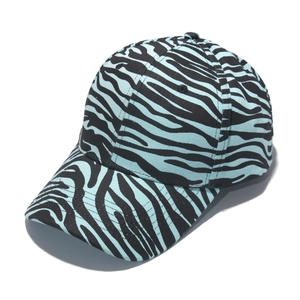 Casquette de baseball à rayures zébrées bleues et noires avec une visière incurvée