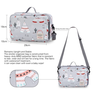 Wasserdichte Kinderwagen-Tasche aus 600D Polyester mit grauem Indianer-Print