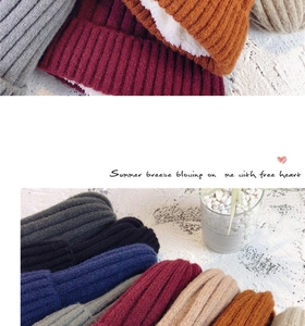Close-up of thick fleece lining and multi-color knitted beanies for winter warmth