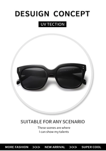 Detail shot of black square oversized sunglasses showing temple model YT7722 and size specs