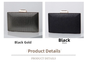 Detail view of herringbone pattern and glittery texture on stylish evening clutch bags